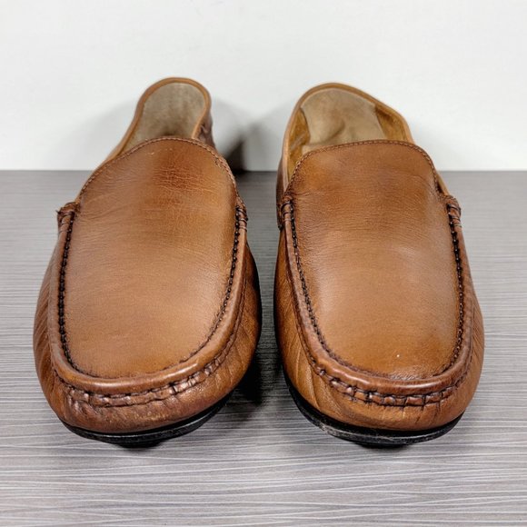 Dino Draghi Slip On Loafers Cognac Leather Size 12 - Picture 2 of 13